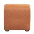 Pemberly Row Autumn Brown Leather Accent Chair with Round Legs