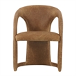 Pemberly Row Tan Leather Upholstered Dining Chair with Solid Wood Frame