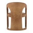 Pemberly Row Tan Leather Upholstered Dining Chair with Solid Wood Frame