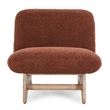 Pemberly Row Accent Chair Rust Upholstery Fabric with Solid Oak Frame