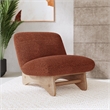 Pemberly Row Accent Chair Rust Upholstery Fabric with Solid Oak Frame
