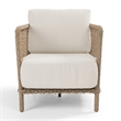 Pemberly Row Natural Rattan Outdoor Accent Chair with Aluminum Frame