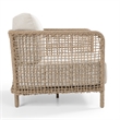 Pemberly Row Natural Rattan Outdoor Accent Chair with Aluminum Frame