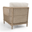 Pemberly Row Natural Rattan Outdoor Accent Chair with Aluminum Frame
