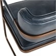 Pemberly Row Ocean Blue Leather Cantilever Dining Chair Welted Seam Detail