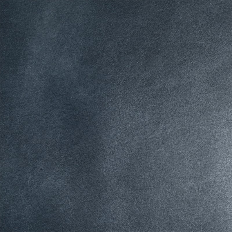 Pemberly Row Ocean Blue Leather Cantilever Dining Chair Welted Seam Detail
