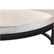 Pemberly Row Cow Leather Set of 2 Nesting Coffee Tables in Sparrow Gray