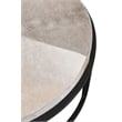 Pemberly Row Cow Leather Set of 2 Nesting Coffee Tables in Sparrow Gray