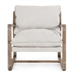 Pemberly Row Fabric Upholstery Accent Chair Natural with Wood Frame