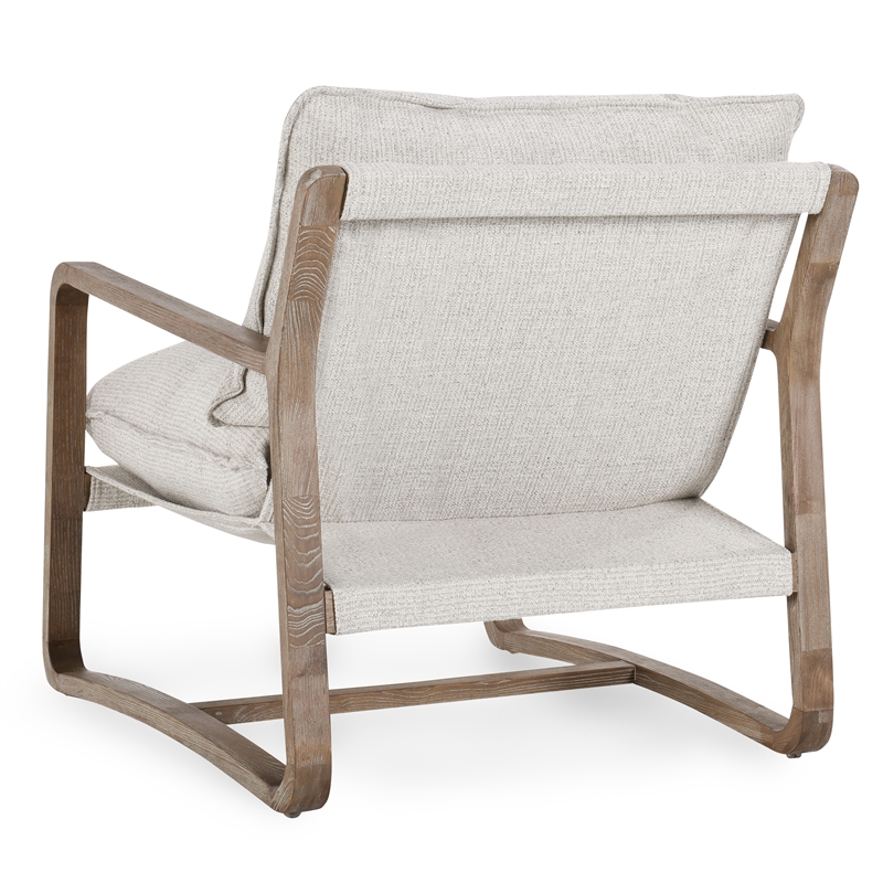 Pemberly Row Fabric Upholstery Accent Chair Natural with Wood Frame
