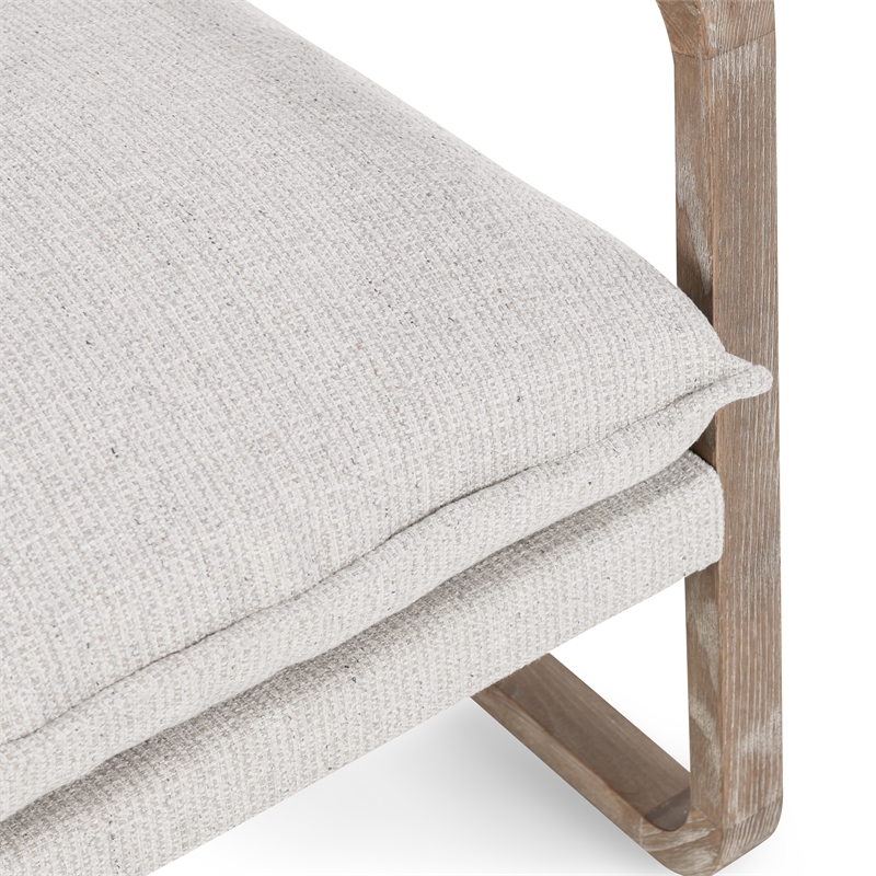 Pemberly Row Fabric Upholstery Accent Chair Natural with Wood Frame