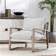 Pemberly Row Fabric Upholstery Accent Chair Natural with Wood Frame