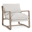 Pemberly Row Fabric Upholstery Accent Chair Natural with Wood Frame