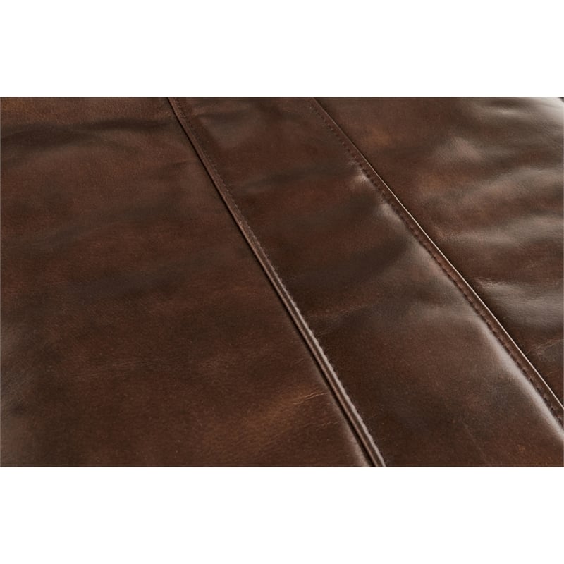 Pemberly Row Contemporary Brown Premium Leather Dining Chair (Set of 2)