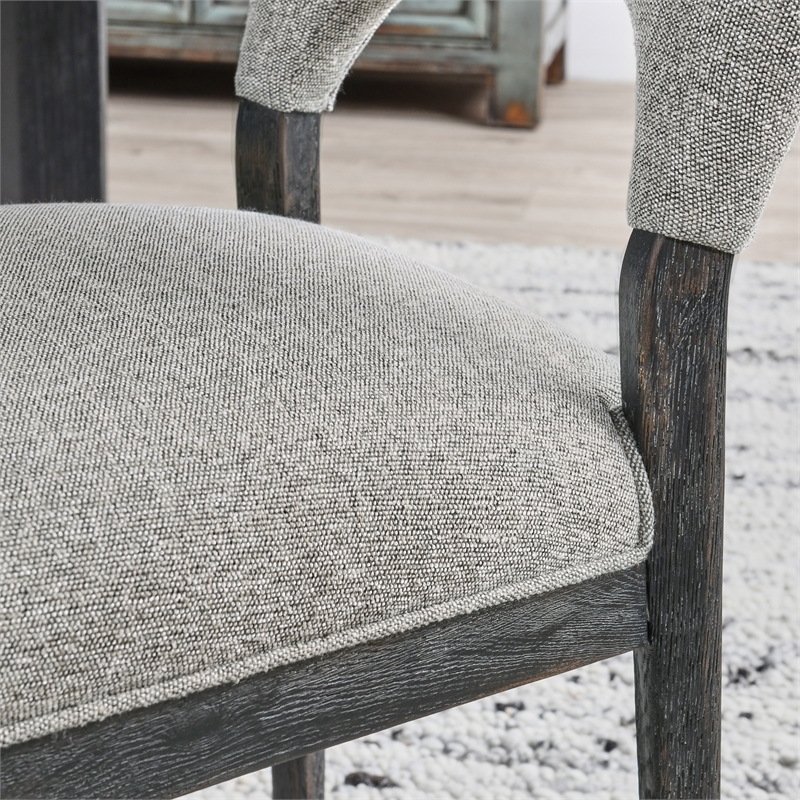 Pemberly Row Fabric Upholstered Dining Chair Gray (Set of 2)