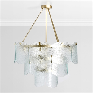 Pemberly Row Transitional 33&quot Wide 16-Light Clear Glass Gold Chandelier
