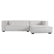 Pemberly Row Two-Piece Modern Beige Poly-Blend Fabric Sectional Sofa