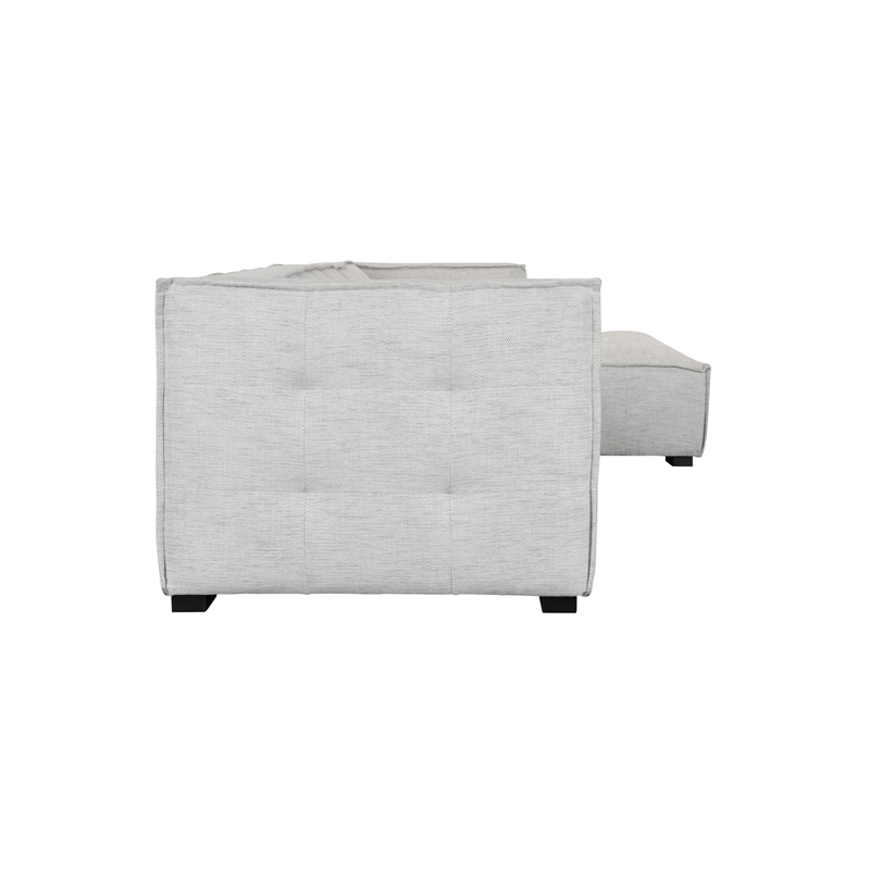 Pemberly Row Two-Piece Modern Beige Poly-Blend Fabric Sectional Sofa