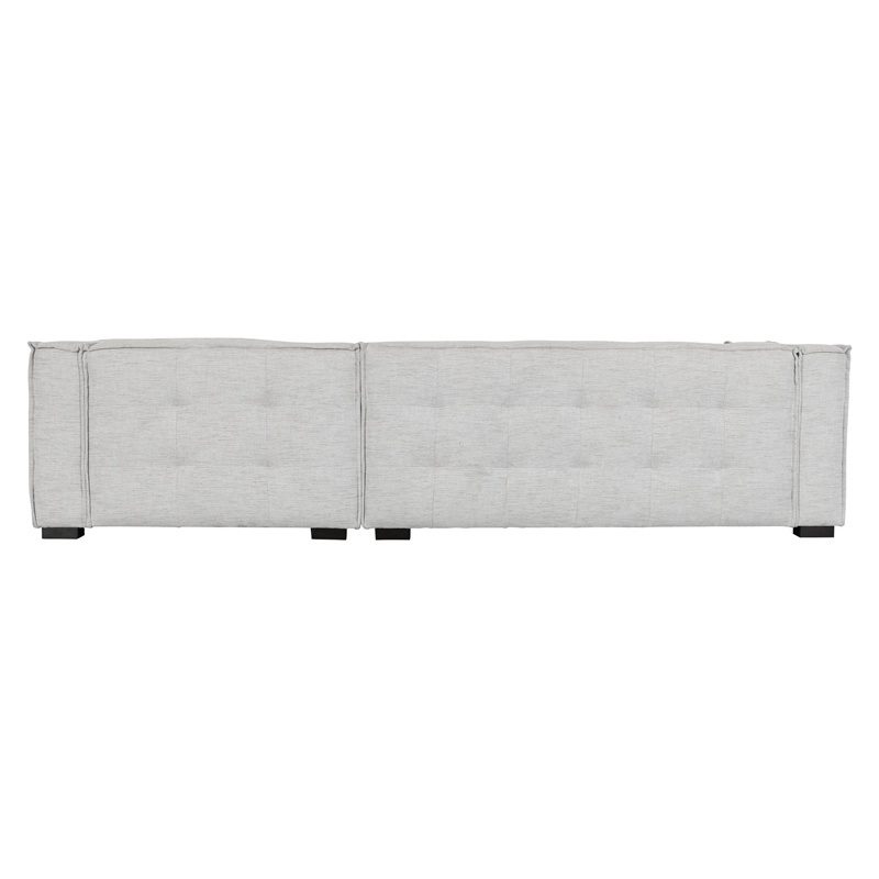 Pemberly Row Two-Piece Modern Beige Poly-Blend Fabric Sectional Sofa