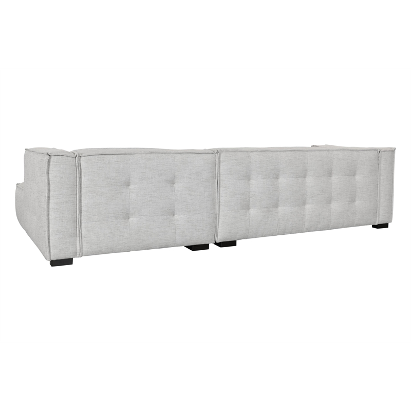 Pemberly Row Two-Piece Modern Beige Poly-Blend Fabric Sectional Sofa