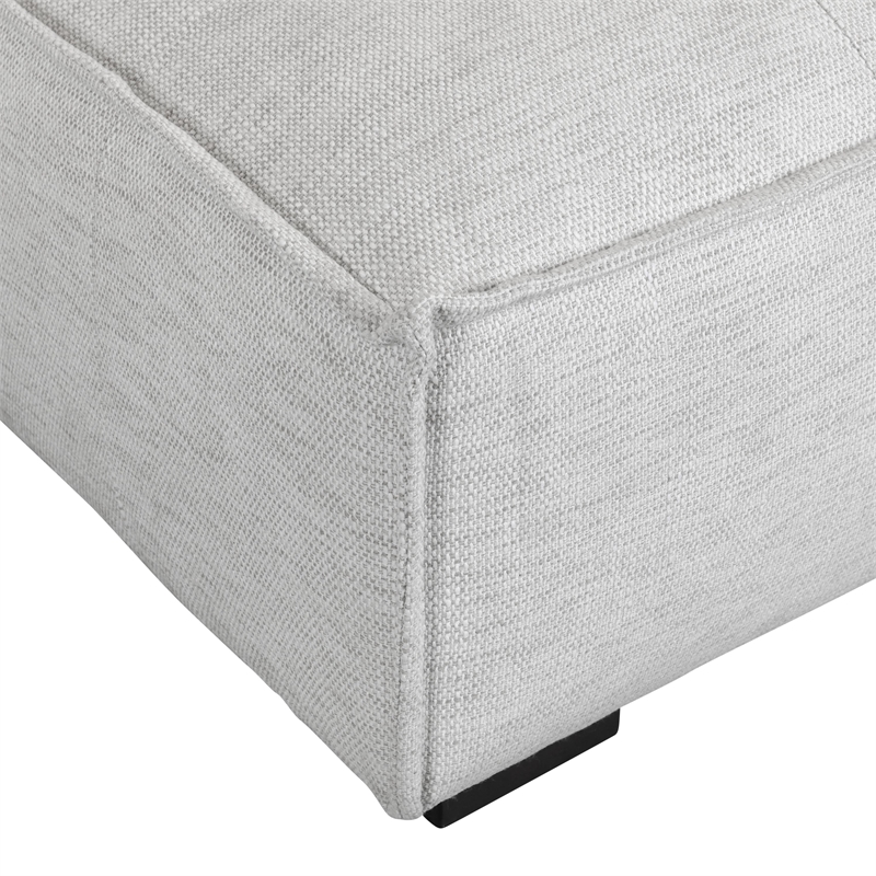 Pemberly Row Two-Piece Modern Beige Poly-Blend Fabric Sectional Sofa
