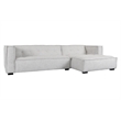 Pemberly Row Two-Piece Modern Beige Poly-Blend Fabric Sectional Sofa