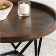 Pemberly Row Geometric Mango Wood Tray Coffee Table in Medium Brown