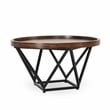 Pemberly Row Geometric Mango Wood Tray Coffee Table in Medium Brown