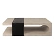 Pemberly Row Transitional Reclaimed Oak Wood Coffee Table in White