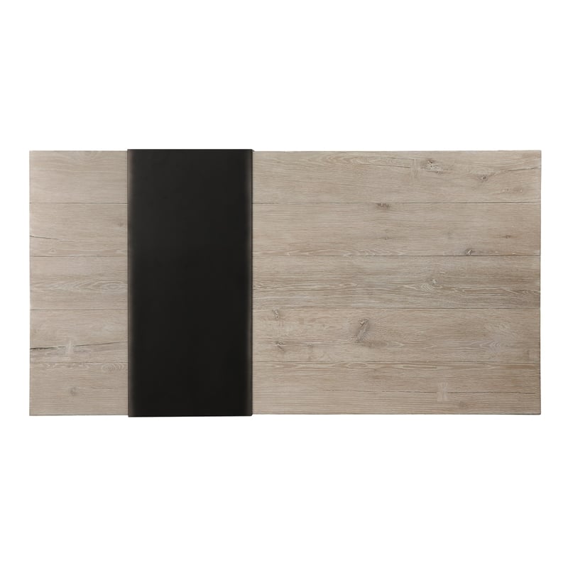 Pemberly Row Transitional Reclaimed Oak Wood Coffee Table in White