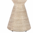 Pemberly Row Concrete Stone Ceramic Outdoor Accent Table in Beige