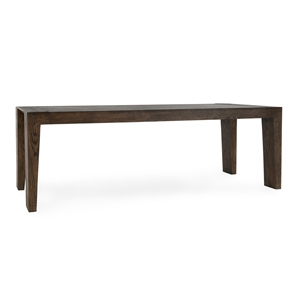 Pemberly Row 89&quot Reclaimed Oak Wood Transitional Dining Table in Brown
