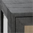 Pemberly Row 2-Door Glass Reclaimed Pine Wood Cabinet in Black