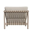 Pemberly Row Teak Wood Fabric Upholstery Outdoor Accent Chair in Taupe