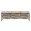 Pemberly Row Teak Wood Fabric Upholstery Coastal Outdoor Sofa in Taupe