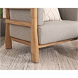 Pemberly Row Teak Wood Fabric Upholstery Modern Outdoor Accent Chair Gray