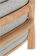Pemberly Row Teak Wood Fabric Upholstery Modern Outdoor Accent Chair Gray