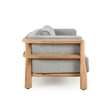 Pemberly Row Teak Wood Fabric Upholstery Modern Outdoor Sofa in Gray