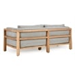 Pemberly Row Teak Wood Fabric Upholstery Modern Outdoor Sofa in Gray