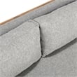Pemberly Row Teak Wood Fabric Upholstery Modern Outdoor Sofa in Gray