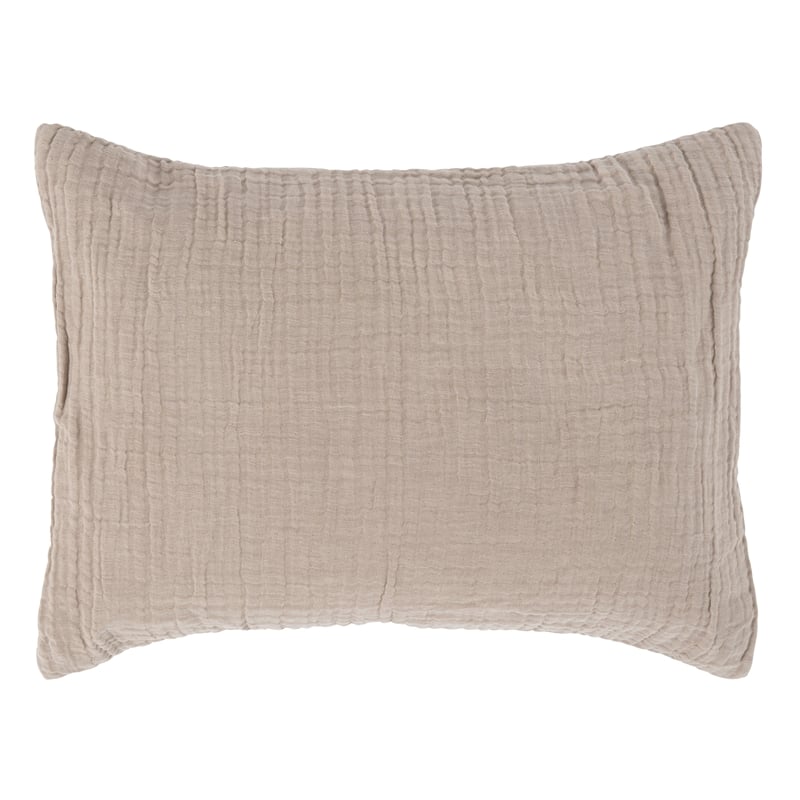 Pemberly Row Transitional Natural Cotton Linen Standard Sham