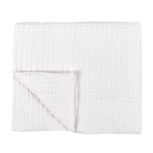 Pemberly Row Transitional Cotton Linen Blend White Queen Quilt