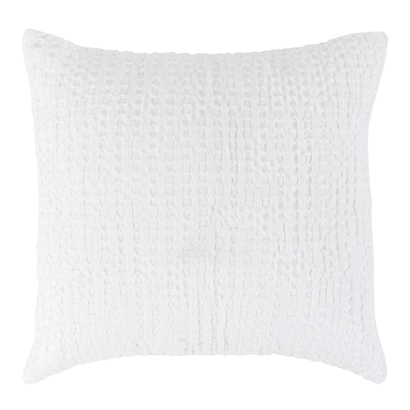 Pemberly Row Transitional Cotton Linen Blend White Euro Sham