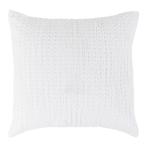 Pemberly Row Transitional Cotton Linen Blend White Euro Sham
