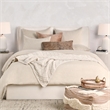 Pemberly Row Transitional Linen Cashmere Fabric Queen Beige Duvet
