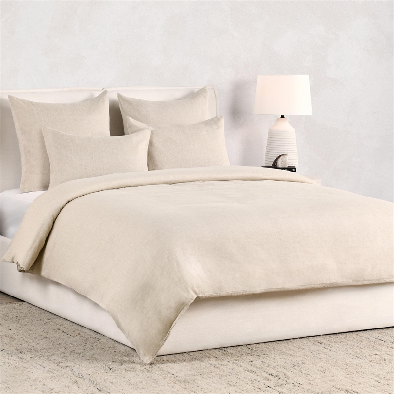 Pemberly Row Transitional Fabric Linen Cashmere Standard Beige Sham