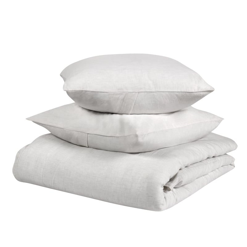 Pemberly Row Transitional Linen Cashmere Fabric King White Duvet