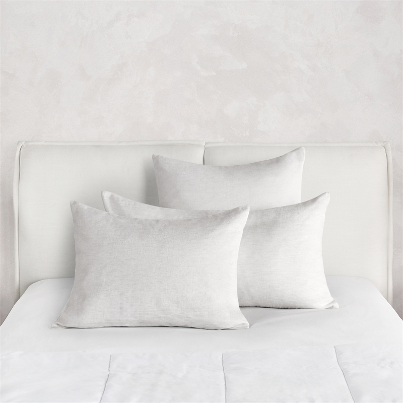 Pemberly Row Transitional Linen Cashmere Fabric Euro White Sham