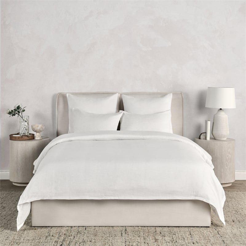 Pemberly Row Transitional Linen Cashmere Fabric King White Sham
