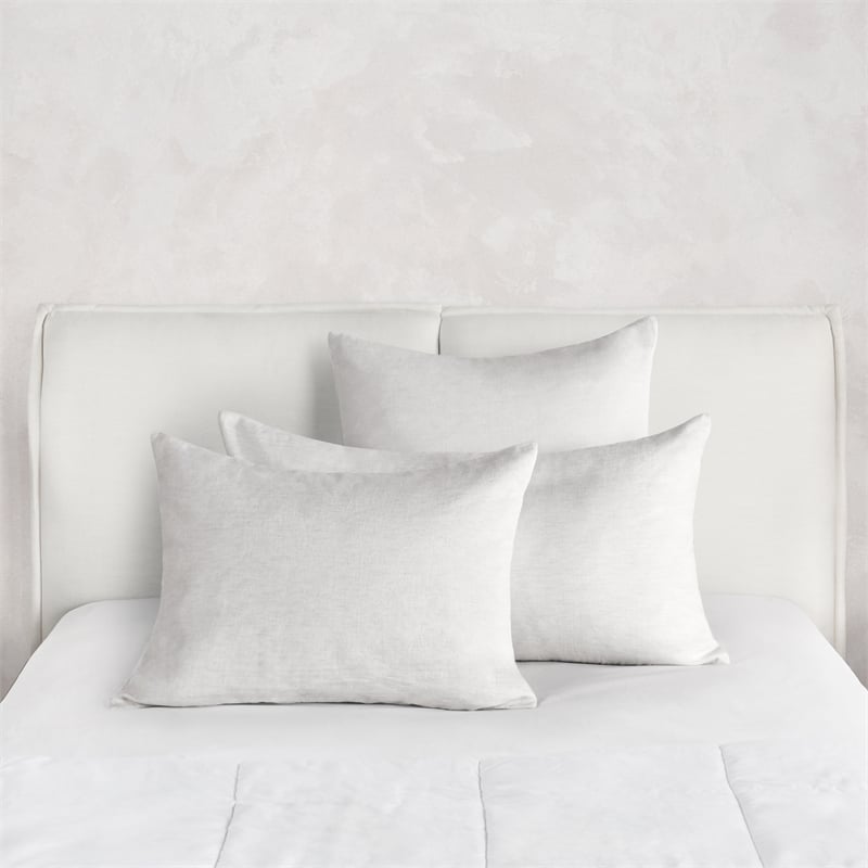 Pemberly Row Transitional Linen Cashmere Fabric King White Sham